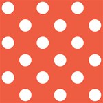 Polka Dots - White on Tomato Red