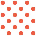 Polka Dots - Tomato Red on White