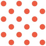 Polka Dots - Tomato Red on White