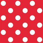 Polka Dots - White on Alizarin Red