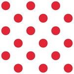 Polka Dots - Alizarin Red on White