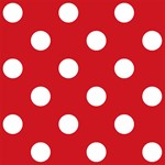Polka Dots - White on Fire Engine Red