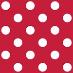 Polka Dots - White on Cardinal Red