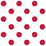Polka Dots - Cardinal Red on White