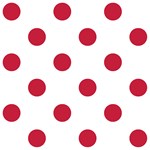 Polka Dots - Cardinal Red on White