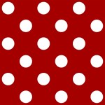 Polka Dots - White on Dark Candy Apple Red