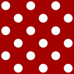 Polka Dots - White on Dark Candy Apple Red