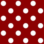 Polka Dots - White on Dark Red