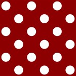 Polka Dots - White on Dark Red