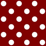 Polka Dots - White on Maroon Red