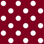 Polka Dots - White on Burgundy Red