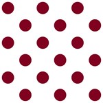 Polka Dots - Burgundy Red on White