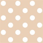 Polka Dots - White on Pastel Brown