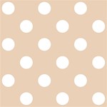 Polka Dots - White on Pastel Brown