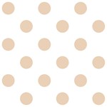 Polka Dots - Pastel Brown on White