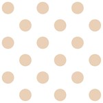 Polka Dots - Pastel Brown on White