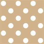 Polka Dots - White on Tan Brown