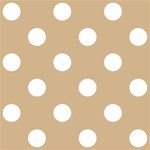 Polka Dots - White on Tan Brown