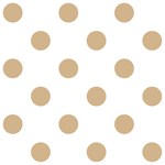 Polka Dots - Tan Brown on White