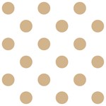 Polka Dots - Tan Brown on White