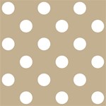 Polka Dots - White on Khaki Brown