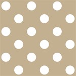 Polka Dots - White on Khaki Brown