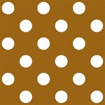 Polka Dots - White on Golden Brown