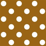 Polka Dots - White on Golden Brown