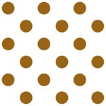 Polka Dots - Golden Brown on White