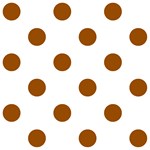Polka Dots - Brown on White