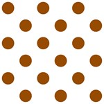 Polka Dots - Brown on White