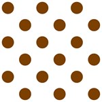 Polka Dots - Chocolate Brown on White