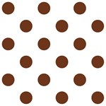 Polka Dots - Auburn Brown on White