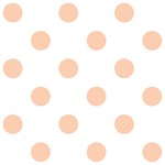 Polka Dots - Apricot Orange on White