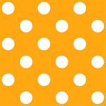 Polka Dots - White on Dark Tangerine Orange