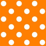 Polka Dots - White on Orange