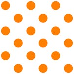 Polka Dots - Orange on White