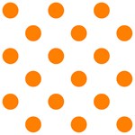 Polka Dots - Orange on White