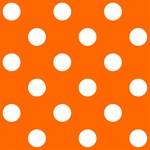 Polka Dots - White on Safety Orange