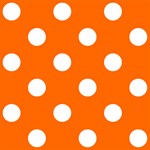 Polka Dots - White on Safety Orange