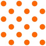 Polka Dots - Safety Orange on White