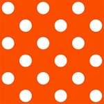 Polka Dots - White on Tangelo Orange