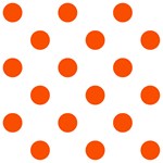 Polka Dots - Tangelo Orange on White