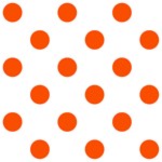 Polka Dots - Tangelo Orange on White