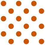 Polka Dots - Burnt Orange on White