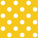 Polka Dots - White on Deep Lemon Yellow