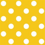 Polka Dots - White on Deep Lemon Yellow