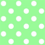 Polka Dots - White on Light Green