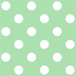 Polka Dots - White on Celadon Green