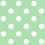 Polka Dots - White on Celadon Green